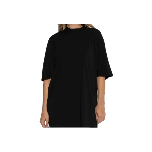 Short-Sleeve Draped-Hemline Top