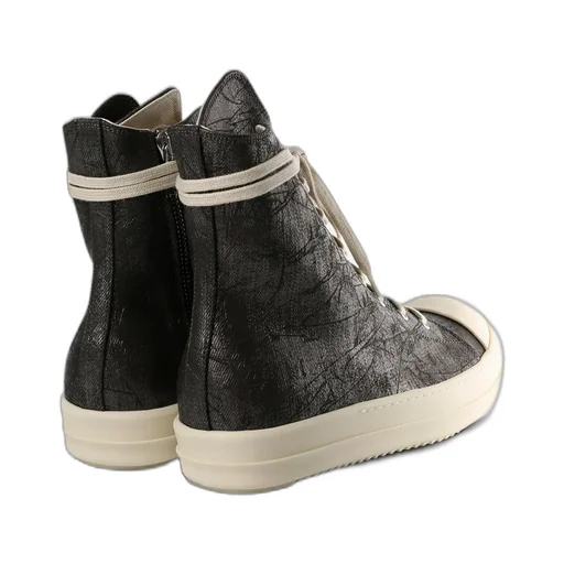 Metallic-Effect Lace-Up Sneakers
