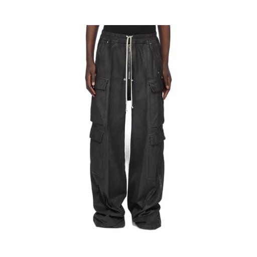 Drawstring Wide-Leg Cargo Trousers