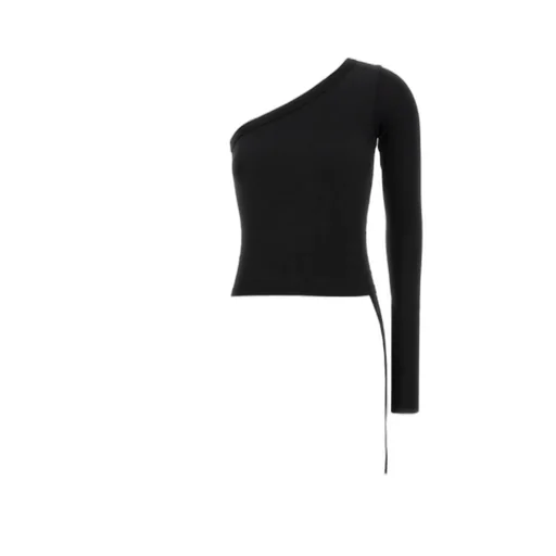Ziggy Asymmetric-Neckline Long-Sleeve T-Shirt