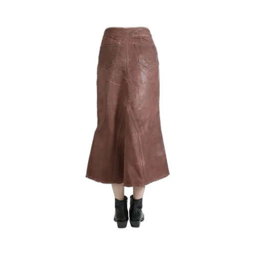 Denim Godet Skirt