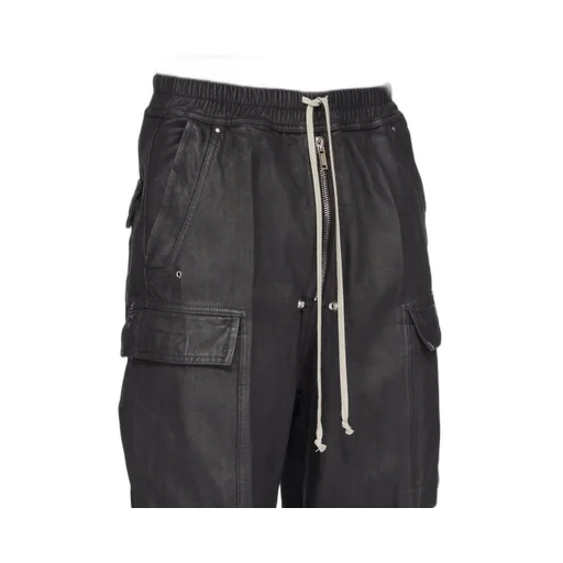 Drawstring Wide-Leg Cargo Trousers