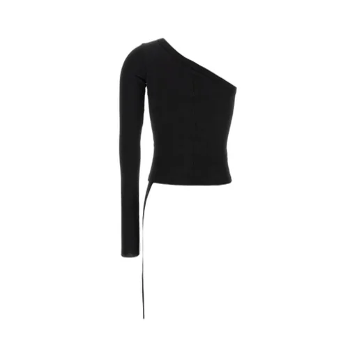 Ziggy Asymmetric-Neckline Long-Sleeve T-Shirt