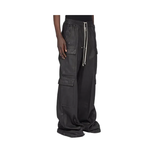 Drawstring Wide-Leg Cargo Trousers