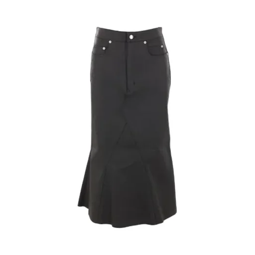 Flared Midi Denim Skirt