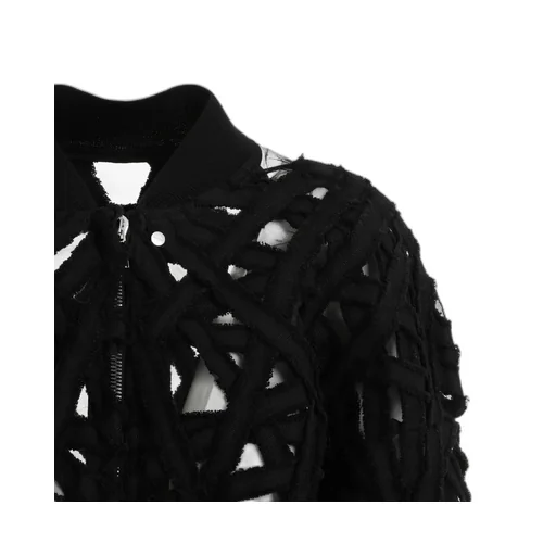 Cut-Out Detailed Flight Cropped Jacket