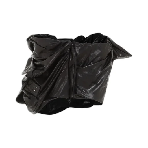 Draped Bustier Leather Top