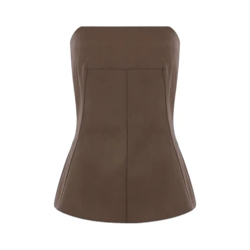 Stretch Denim Bustier Top