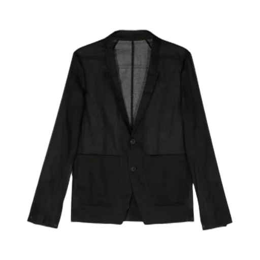 Semi-Sheer Single-Breasted Blazer