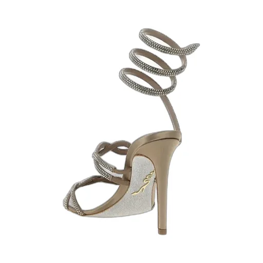 Braid Cleo Fog Satin Embellished Sandals