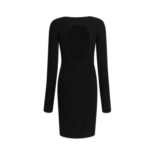 Ribbed Boat-Neck Dress