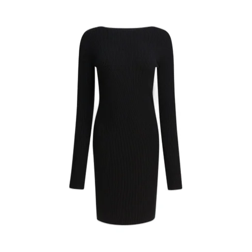 Ribbed Boat-Neck Dress