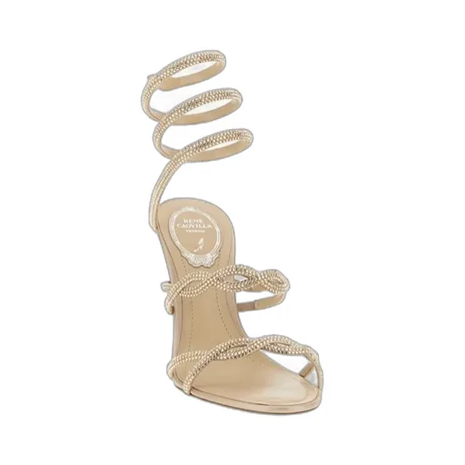Braid Cleo Fog Satin Embellished Sandals
