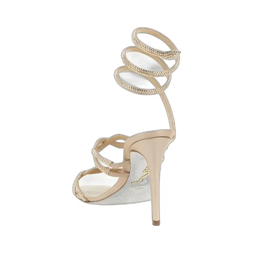 Braid Cleo Fog Satin Embellished Sandals