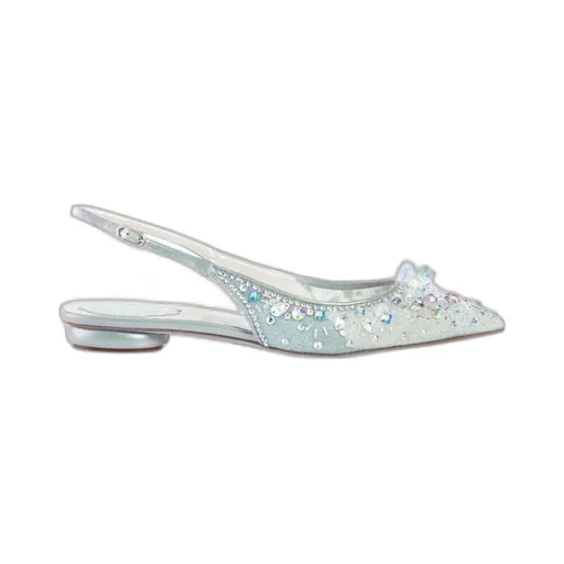 Gem-Embellished Pointed Slingbacks