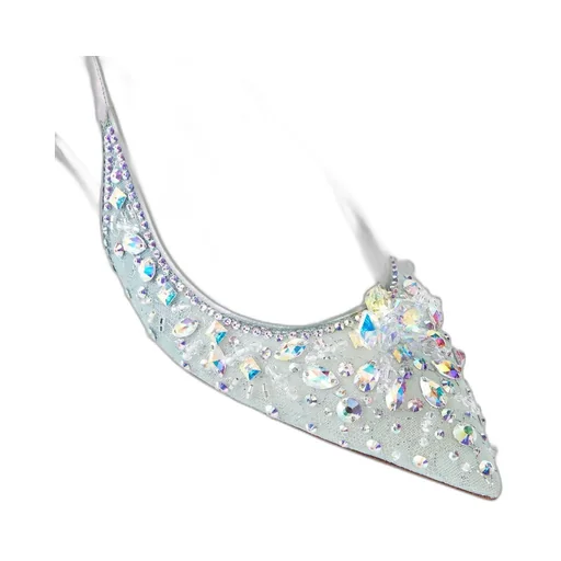 Gem-Embellished Pointed Slingbacks