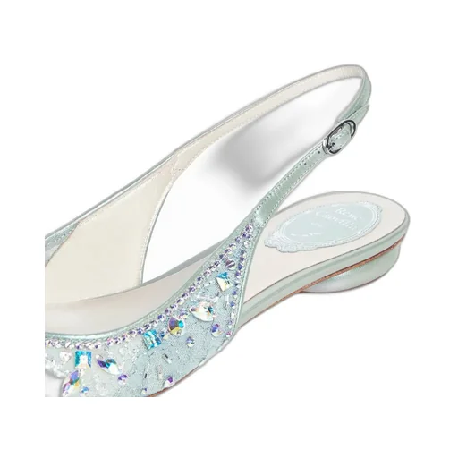 Gem-Embellished Pointed Slingbacks