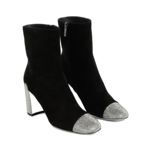 Embellished Pointed Toe Ankle Boots