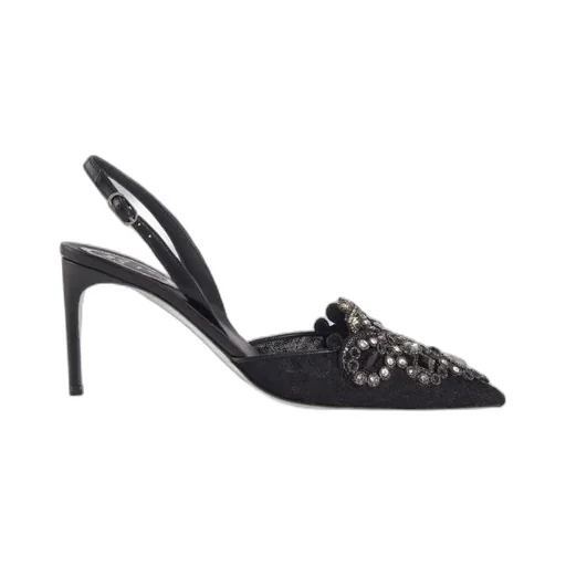 High-Heeled Shoes With Diamond Tips