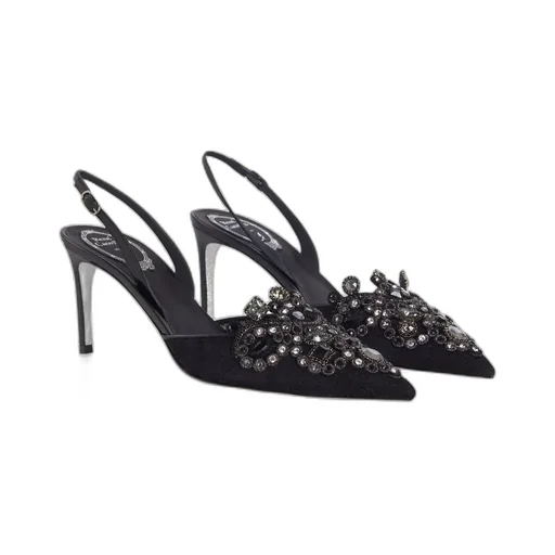High-Heeled Shoes With Diamond Tips