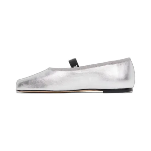 Lisbeth Square-Toe Strap Ballet Flats