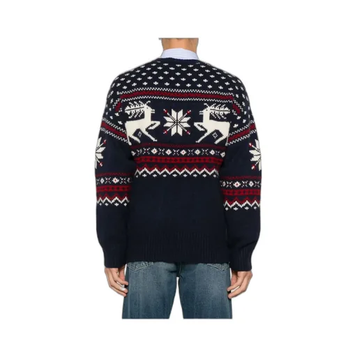 Reindeer-Patterned Wool Sweater