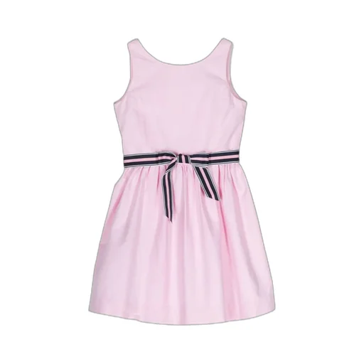 Bow-Fastening Cotton Dress