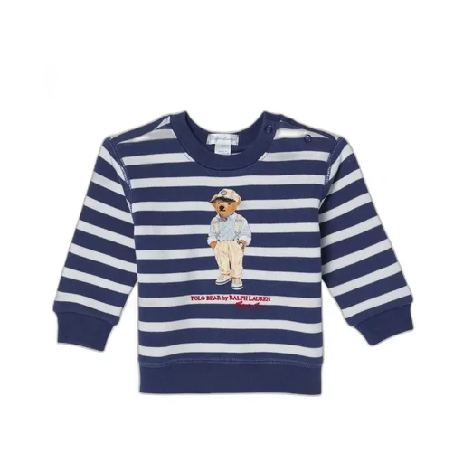 Polo Bear-Print Striped Sweatshirt