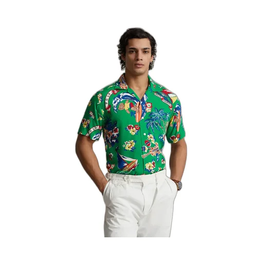 Bear Surfer Printed Buttoned Shirt