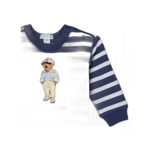Polo Bear-Print Striped Sweatshirt