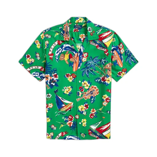 Bear Surfer Printed Buttoned Shirt