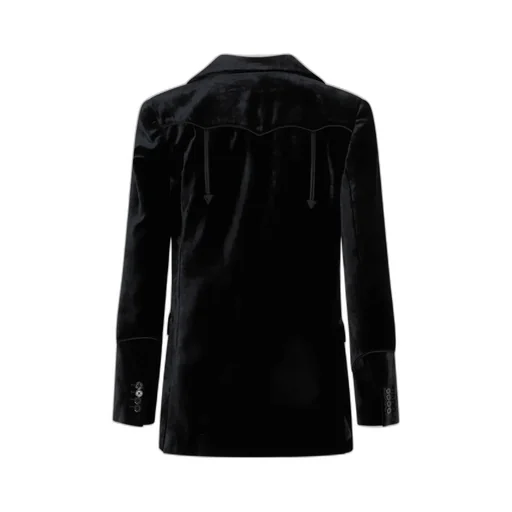 Satin-Trim Single-Breasted Tailored Velvet Blazer