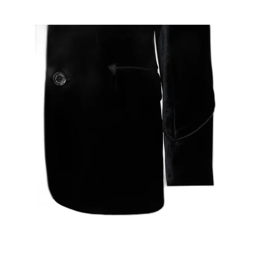 Satin-Trim Single-Breasted Tailored Velvet Blazer