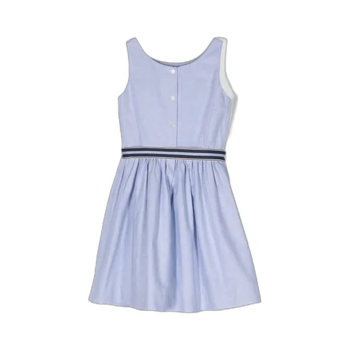 Sleeveless Belted Chambray Dress