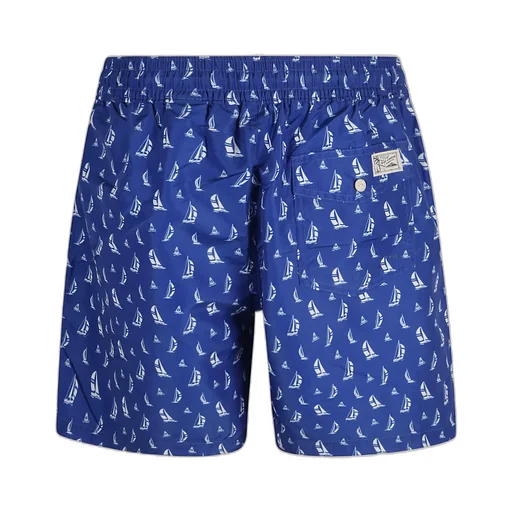 Traveler Boat-Print Swim Shorts
