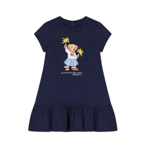 Polo Bear Dress And Diaper Cover Set