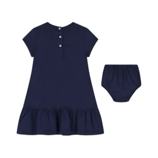 Polo Bear Dress And Diaper Cover Set
