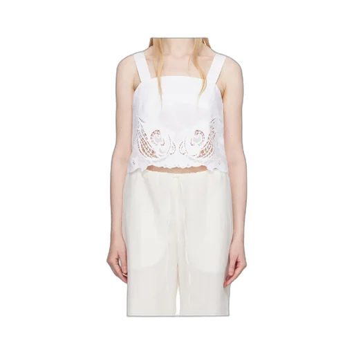 Clem Lace-Trim Poplin Tank Top