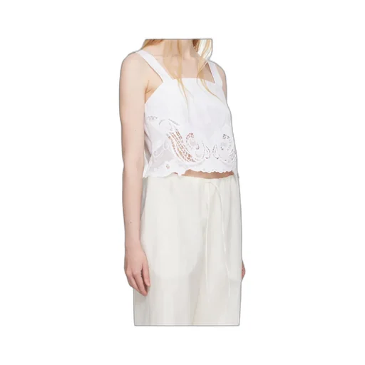 Clem Lace-Trim Poplin Tank Top