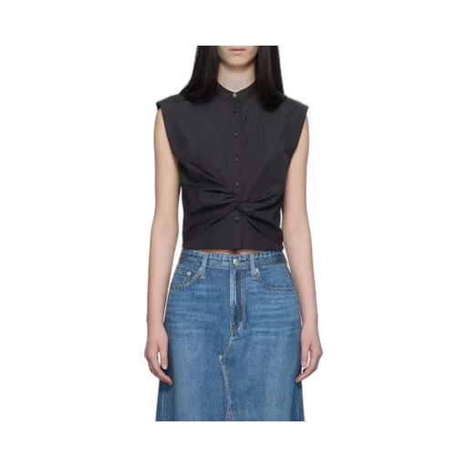 Sleeveless Twisted Waist Shirt