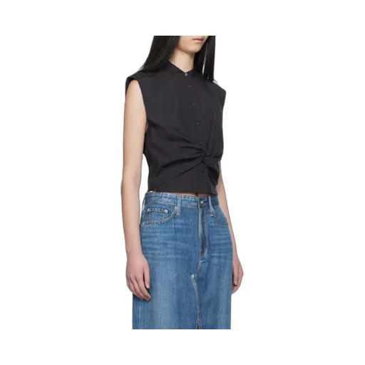 Sleeveless Twisted Waist Shirt