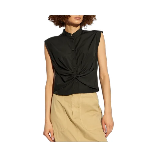 Sleeveless Twisted Waist Shirt