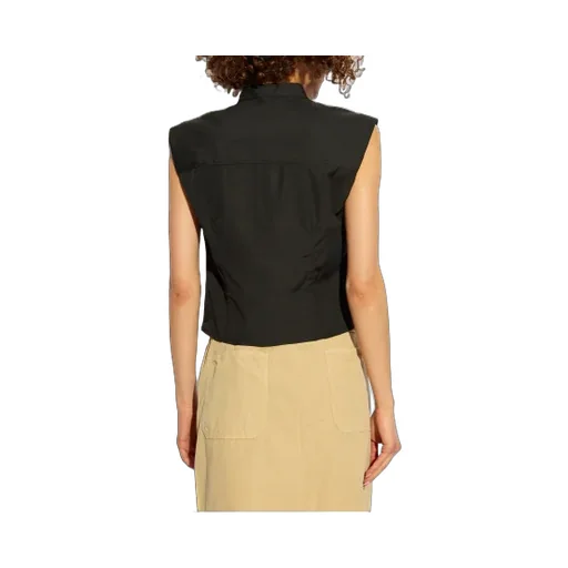 Sleeveless Twisted Waist Shirt