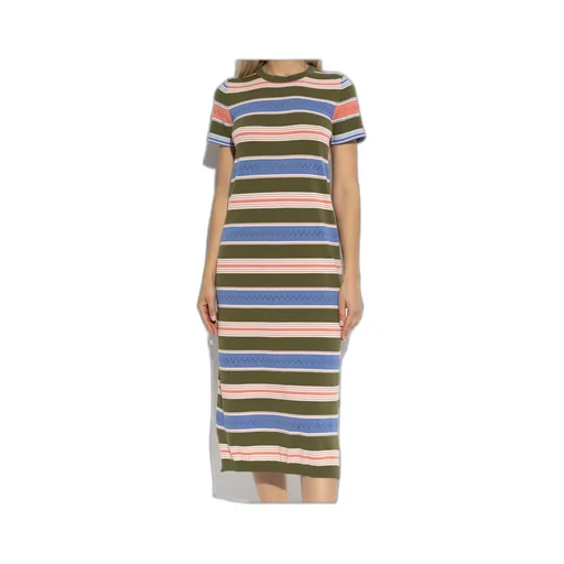 Striped Short-Sleeved Dress