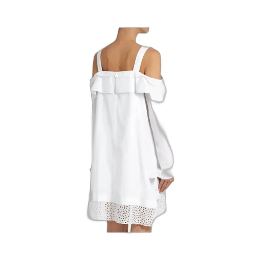 Off Shoulder Lotus Leaf Trimmed Dress