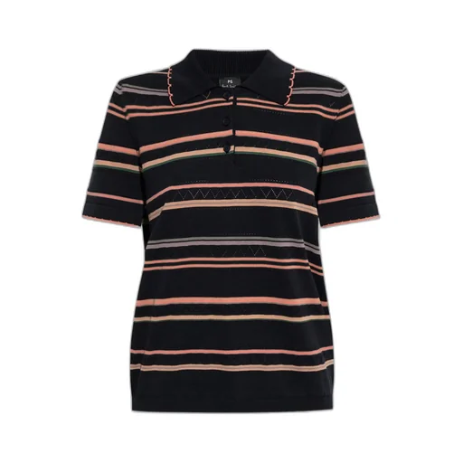 Striped Knitted Polo Shirt