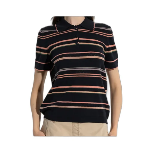 Striped Knitted Polo Shirt
