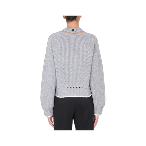 White Label Cut-Out Crewneck Sweater