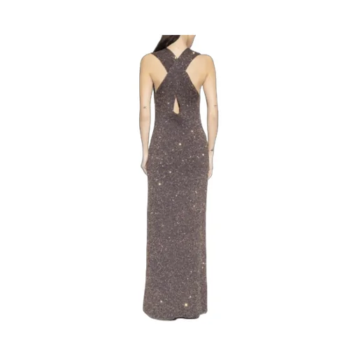 Sequin-Embellished Knitted Sleeveless Dress