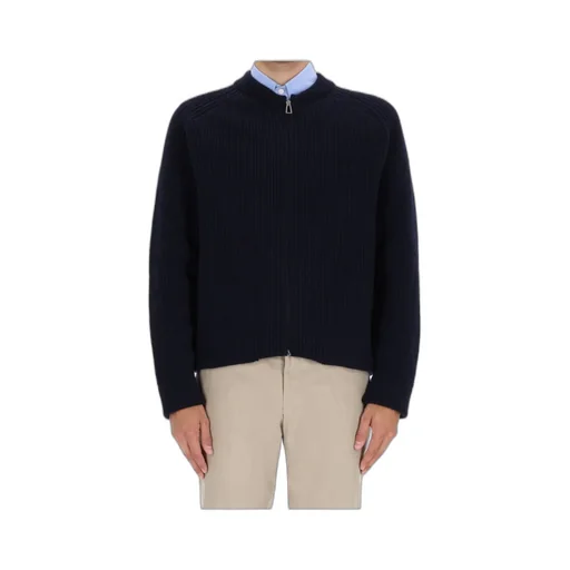 Zip-Up Ribbed Cardigan